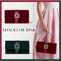 【MANOLO BLAHNIK】ギフトにも☆ Capri クラッチ クリスタル付き