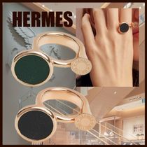 【Hermes】ギフト◎  リング エルメス ロゴ ゴールド シンプル