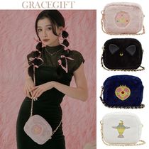 台湾gracegift セーラームーンCrystal ファーリーチェーンバッグ