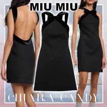 【23AW NEW】MiuMiu_women / ウール＆ベルベット ミニワンピース