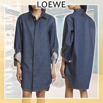 【24SS NEW】LOEWE_women / チェーン デニム シャツドレス /Blue