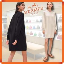 24SS♪HERMES☆長袖カシミヤワンピース