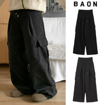 【BAON】[unisex] Gels wool pintuck banding cargo pants