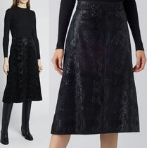 SAINT LAURENT★素敵！Black Silk Blend SNAKESKIN PRINT SKIRT