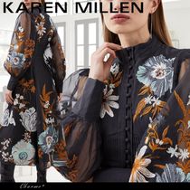 KAREN MILLEN ロング丈 ワンピース 刺繍 ドレス 長袖