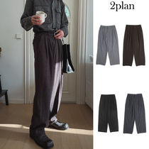 【2plan】Rev wool wide slacks