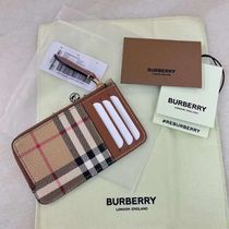 ★Burberry★チェック柄レザー ジップカードケースウォレット