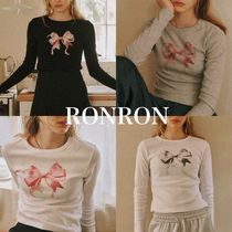 【RONRON】 DOUBLE RIBBON SLIM CROP LONG SLEEVE