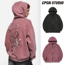 【CPGN STUDIO】23FW★ [2-WAY] Skull Web Pigment Hood Zip-Up