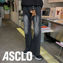 ASCLO Diagonal Incision Bootcut Denim Pants