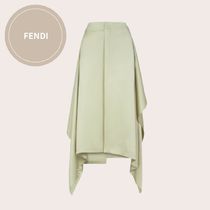 FENDI Skirt シルク アシンメトリー ミディスカート