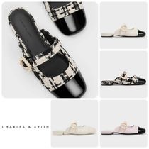 ★CHARLES&KEITH★Patent Pearl Buckle Mary Jane Mules/送料込