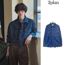 【2plan】Cello double pocket denim shirt