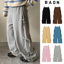 【BAON】Gels ribbon banding wide pants