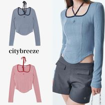 【CITYBREEZE】SQUARE NECK LOGO LONG SLEEVE