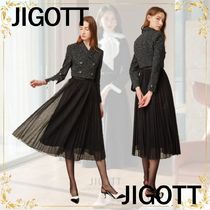 ■JIGOTT (ジゴット)ツイード ジャケット プリーツ ワンピース