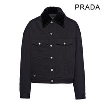 【PRADA/プラダ】パデッド ブルデニム ブルゾンジャケット ロゴ