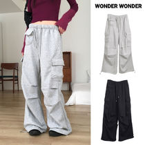 【WONDER WONDER】Doco pocket shirring 2way jogger wide pants