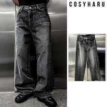 【COSYHARU】Haru Black Brush Wide Denim