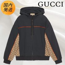 【国内発送★GUCCI】コットンジャージー ジップジャケット ロゴ