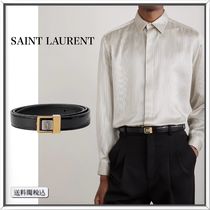 SAINT LAURENT YSL ロゴ バックル レザー ベルト 人気