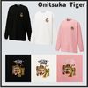 onitsuka tiger Tシャツ・カットソー 【国内発送】OnitsukaTaiger 長袖 ワンポイント刺繍 Tシャツ