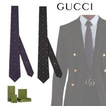 【GUCCI】ダブルG＆チェック シルクジャカード ネクタイ