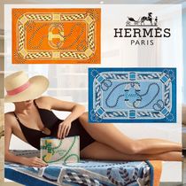 【鮮やか】 HERMES《カヌーH》ビーチタオル