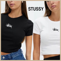 AUS発[STUSSY]♥ロゴししゅう・リブ半袖Tシャツ