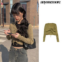 【Anyone more】Basil Ribbon Crop Bolero Cardigan