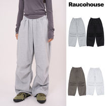 【Raucohouse】Snap back hem zip-up wide sweatpants