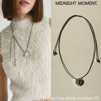 韓国人気【MIDNIGHT MOMENT】bumpy love string necklace(R)