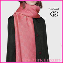 Gucci★素敵！Pink Scarf w/ Metallic Gold Guccissima