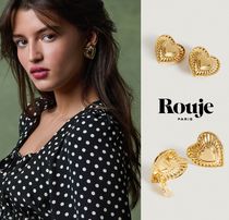 ★パリ発 Rouje★ DONNA クリップ イヤリング ハート ロゴ GOLD