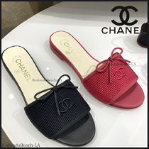 【お気に入りのワンピと可愛い】CHANEL★サンダル★リボン付き