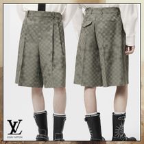 Louis Vuitton 24SS《ワイドダミエウールショーツ》グレー 直営