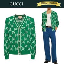 【関税・送料込】GUCCI GGロゴ コットンニットカーディガン