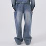 WOOALONG パンツ WOOALONG  Washing curve pocket wide denim pants 4FK183(13)