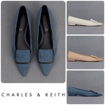 ★CHARLES&KEITH★ Leather Pointed-Toe Flats /送料込