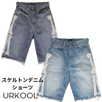 URKOOL スケルトン ダメージ加工　デニムショーツ パンツ