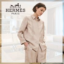 【クールに☆】HERMES《Les Tambours Gravure》プリントシャツ