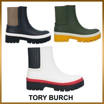 【Tory Burch】ショートブーツ レインブーツ ロゴ ラウンドトゥ