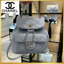 24P 2色 【CHANEL】スモールバックパック キャメル/ブルー