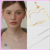 【TATIANA】Modern Flat Snake Chain Necklace NZ2158〜韓国発