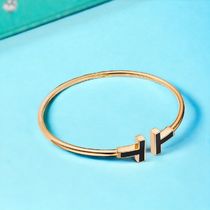 【Tiffany&Co】TiffanyT☆Gold Black Onyx Wire ブレスレット