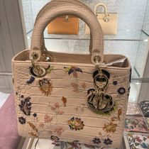 DIOR 直営店 LADY DIOR お花 刺繍 バッグ クロコダイル