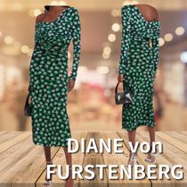 【DVF】Fabian polka-dot midi dress　ワンショルダー