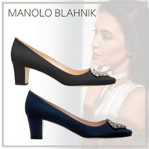 海外発送【Manolo Blahnik】Okkato ローヒール パンプス 淑やか