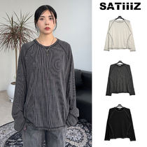 【SATIIIZ】Blian Ribbed Stitch Long Sleeve T-shirt