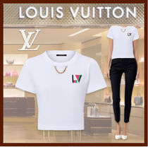 LOUIS VUITTON ★クロップド丈♪ LVパッチ　白　Tシャツ